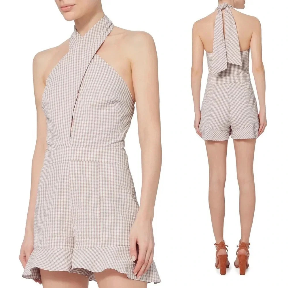 Intermix White Mauve Fernada Gingham Romper Size 2
